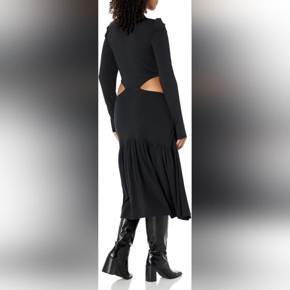 The Drop Women's Black Cut-Out Waist Long Sleeve Dress – Size L – NWT - Picture 2 of 5